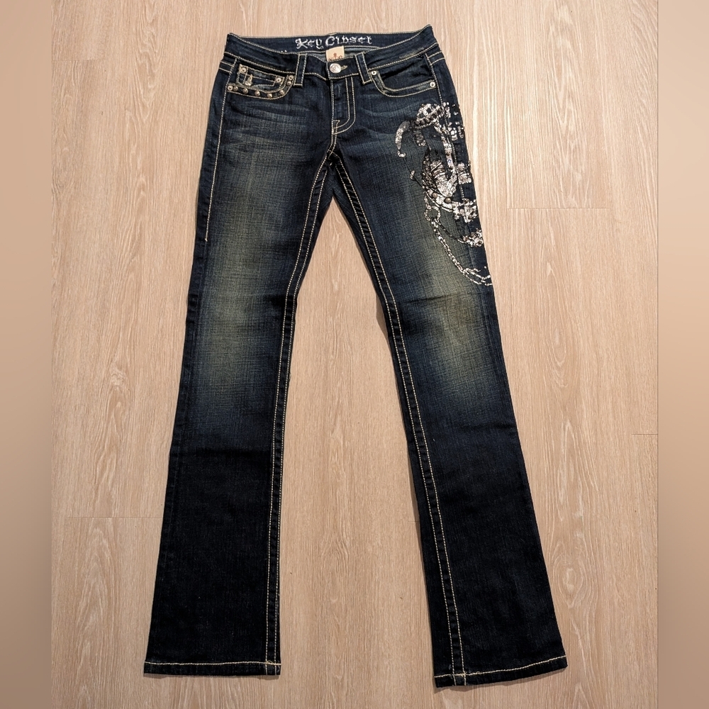 Key Closet Jeans Women's 27 Art Collection Embellished Made In U.S.A NWOT